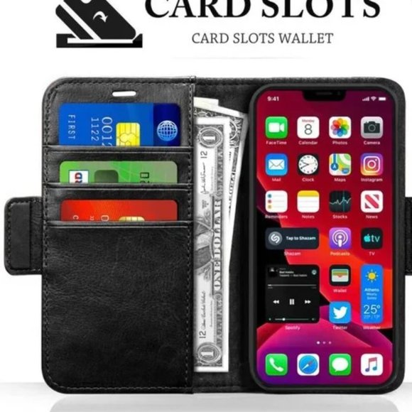 Newseego Leather Case Compatible with iPhone 12/iPhone 12 Pro Black - Picture 13 of 14